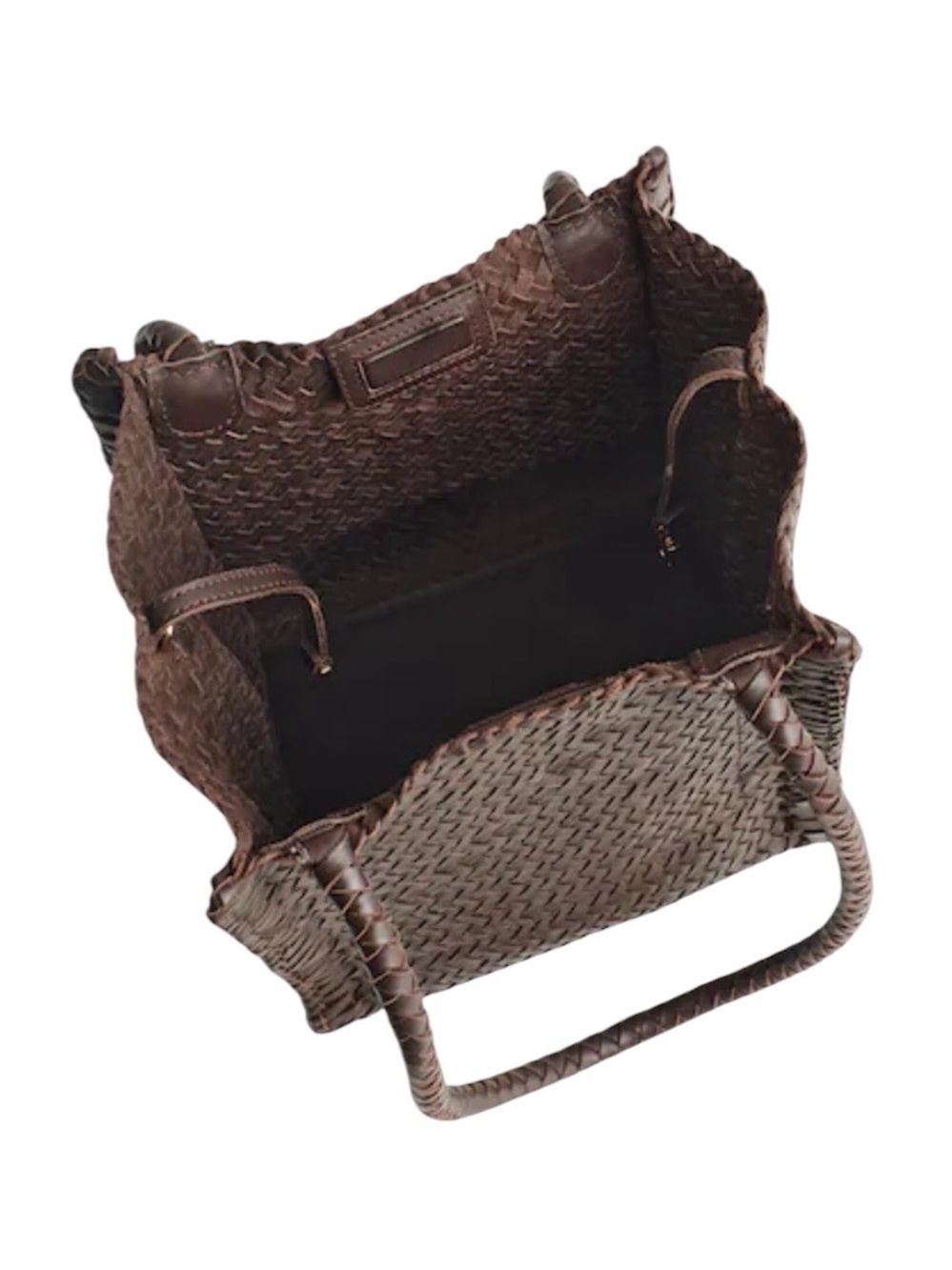 NWT Madewell Leather The Lexington Small Woven Tote In Coffee Bean - Picture 3 of 10